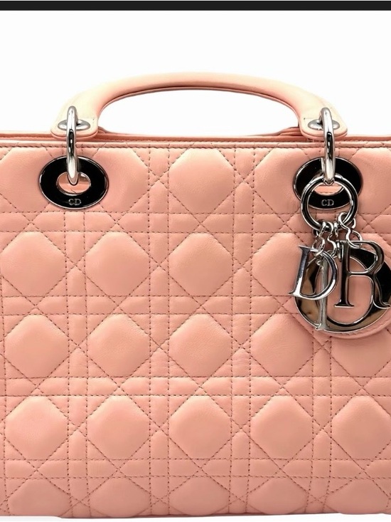 Dior Handbags - Dior Pink Quilted Leather Lady Dior with Silver Hardware
